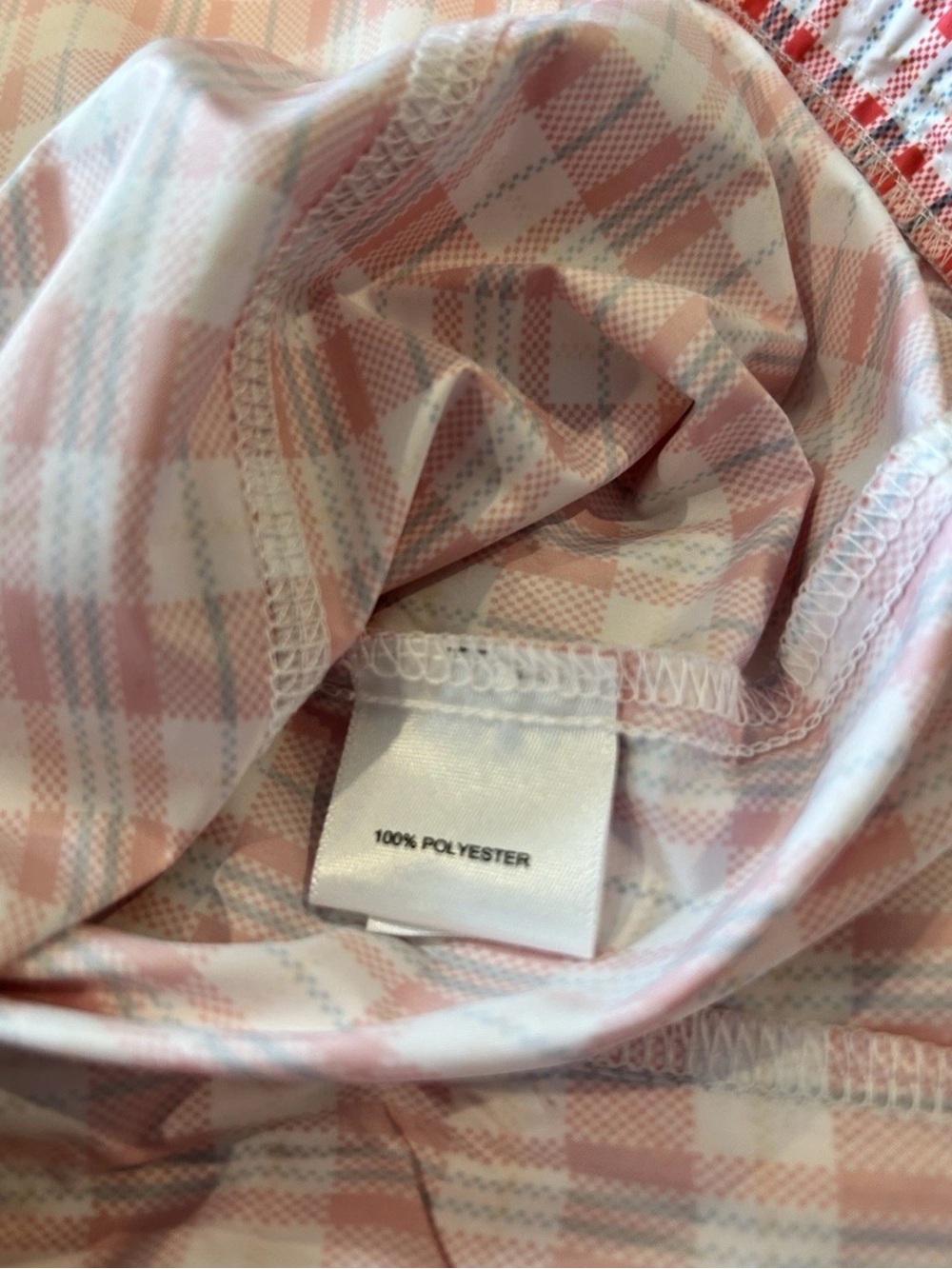 PETER MILLAR WIND Women’s Small Red Plaid  1/2 Zip Golf Lightweight Windbreaker - Picture 6 of 6